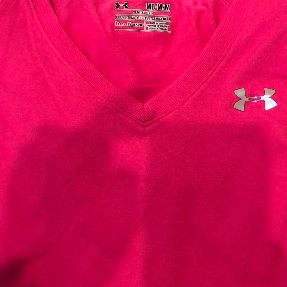 Hot pink Under Armor stretchy shirt